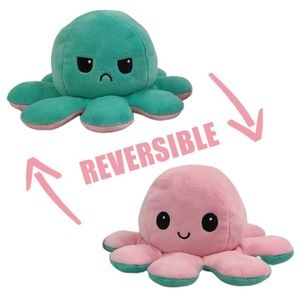 Reversible Turquoise & Light Pink Octopus Plushie